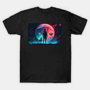 Even On Other Planets, Astronauts Cannot Escape Cats T-Shirt